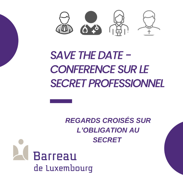 Save the date – Conférence sur le secret professionnel
