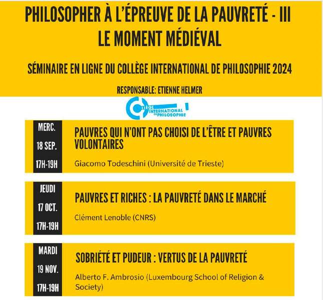 Séminaire en ligne du Collège International de Philosophie 2024